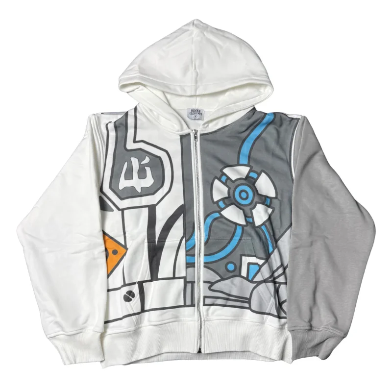 Ninja Cartoon Grafische Y2K Zip Hoodie Jas Heren Dames Loose Fit Streetwear Sweatshirt met capuchon Casual Hip Hop Fashion Sweatshirts