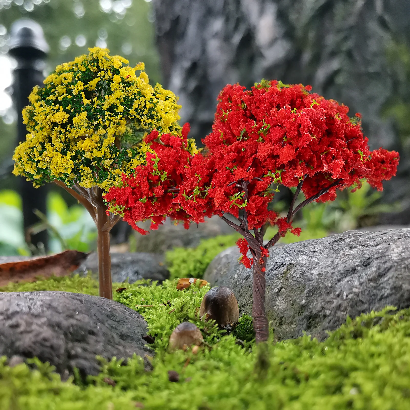 

27 Pieces Miniature Plastic Fairy Garden Kit Trees Fences Stones Decorative Accessories Mini Landscape House Aquarium DIY