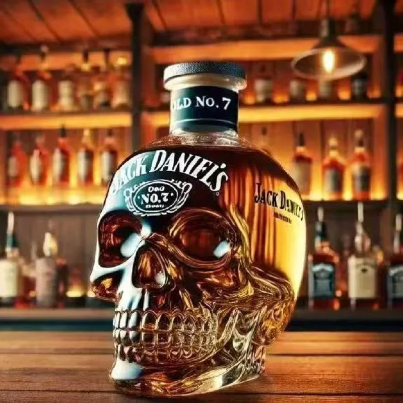 

320ml Funny Skull Decanter Whiskey Glass Decanter 10Oz Glass Whiskey Wine Bottle Statue Decoration For Bar Home ﻿