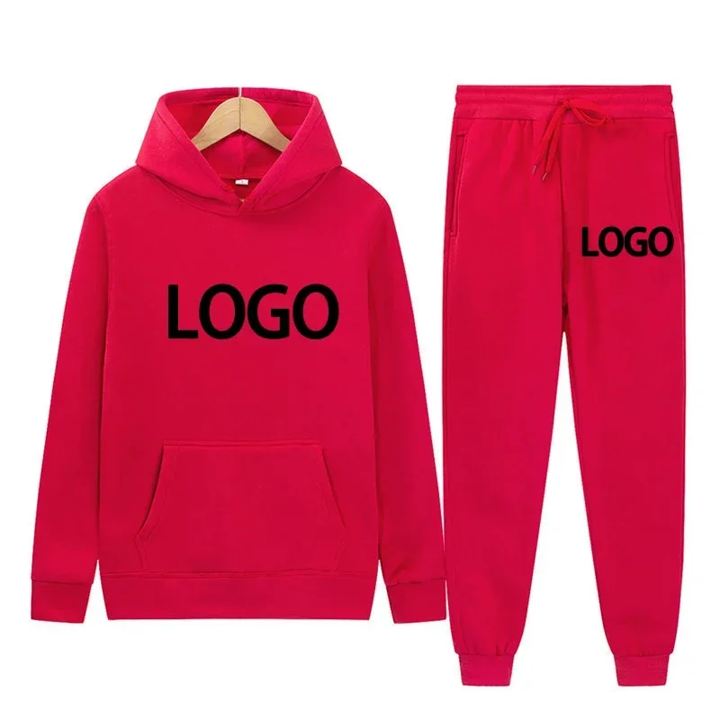 Op maat gemaakte bedrukte trainingspakken voor heren en dames, hooded sweatshirts en joggingbroeken, hoge kwaliteit unisex dagelijkse casual sport hoodies pak