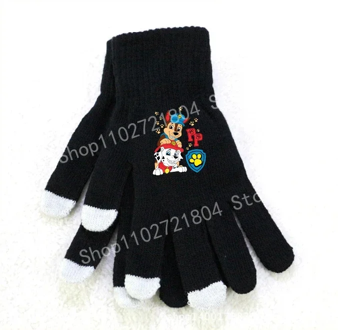 PAW Patrol Children's Five Finger Gloves Cute Cartoon Printed Warm Mittens Kawaii Printed Windproof Outdoor Bicycle Accessories