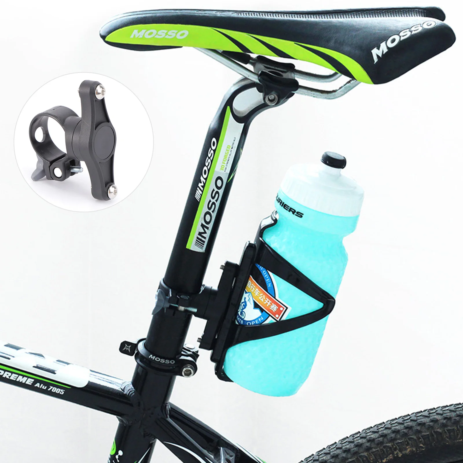 

Bottle Cage Converter 360 Degree Rotating Bike Bottle Holder Lightweight Plastic Adapter Travel Water Kettle Mount Easy Install