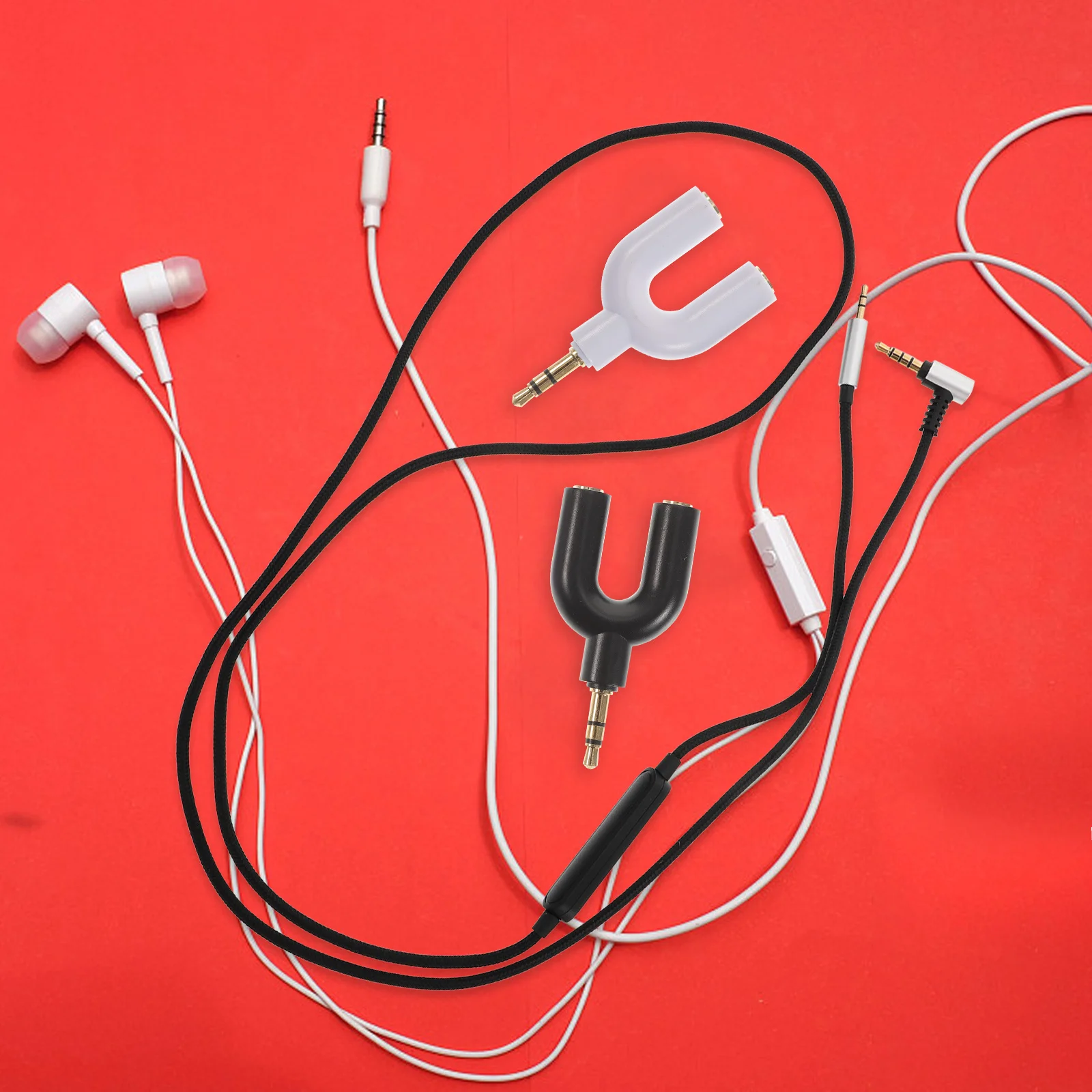 

6Pcs 3.5mm Headphone Splitter Adapter U Shape 1 to 2 Audio Jack Converter Stereo Earphone Splitter Aux Cable Adapter for Laptop