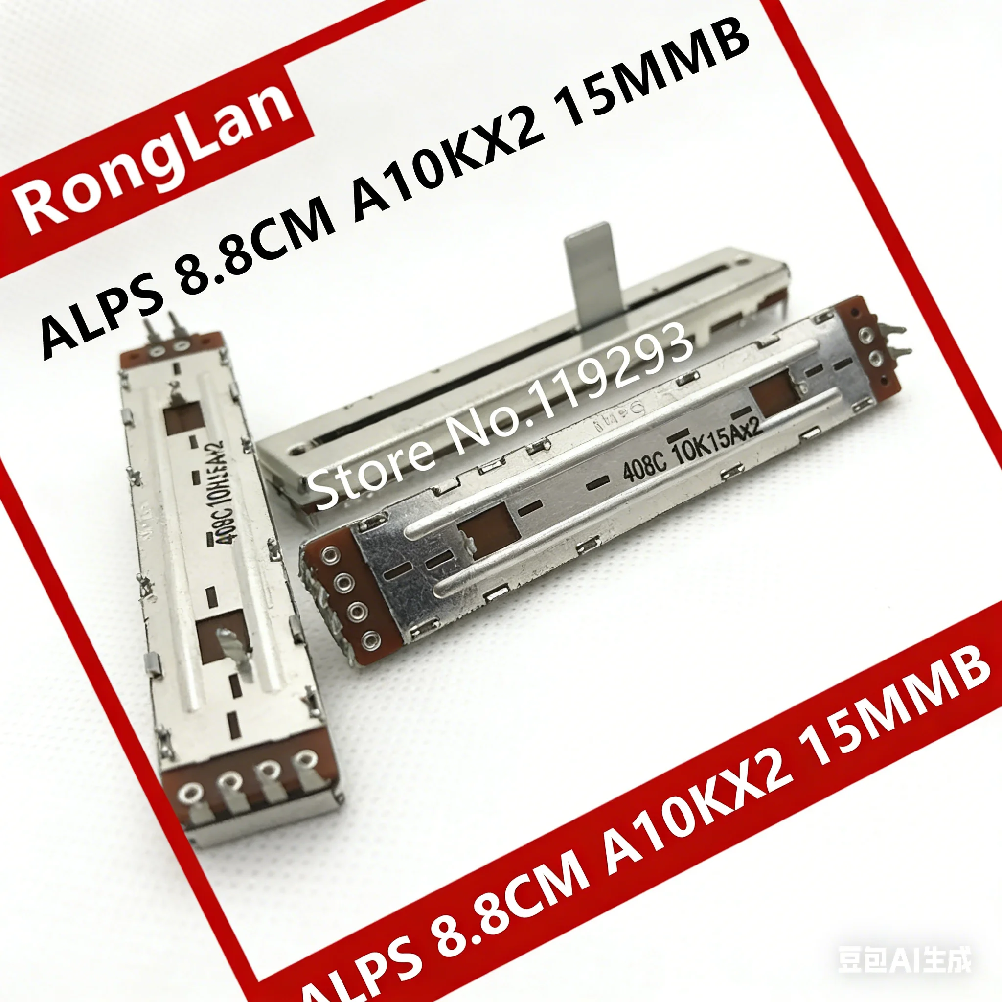 [BELLA]Japanese production ALPS 8.8 cm 88MM A10KX2 10KAX2 50KAX2 A50KX2 sliding double potentiomete A50K A10K- Shank 13MM/15MM