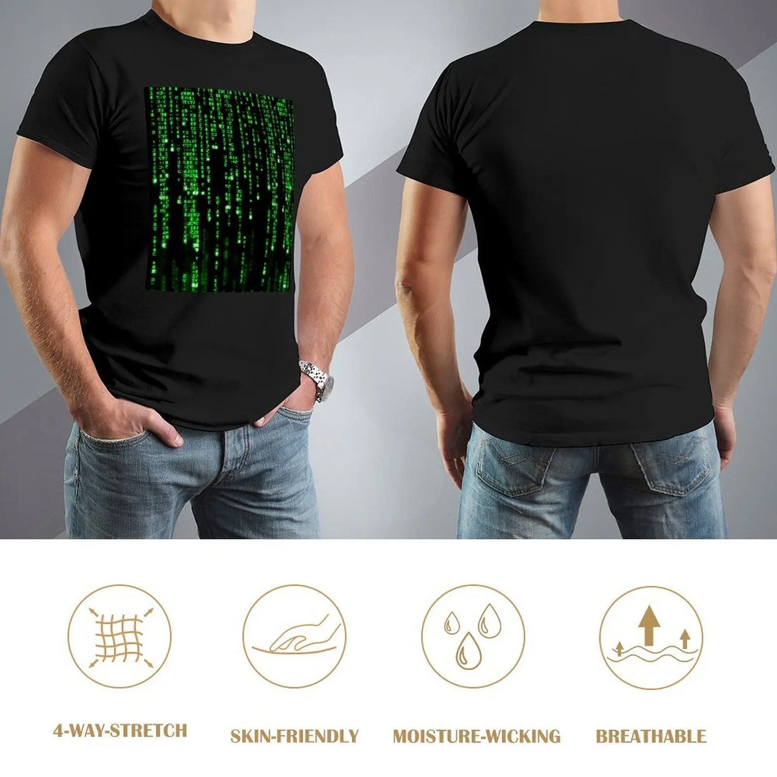 Binary Code The Matrix Program Classic T-shirt Harajuku Campaign  Geeky Tees Hot Sale Travel Eur Size