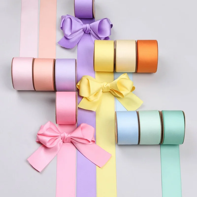 10Yards Edged Satin Bow Ribbon Gift Packaging Rope Wrapping Christmas DIY Material