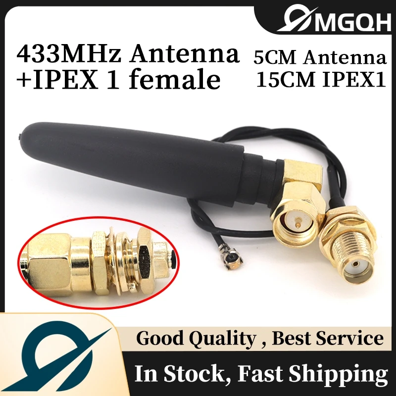 433MHz Antenna + IPEX IPX ufl. Pigtail Cable 1.13 Lora Lorawan 3dbi GSM Antennas 433 MHz Directional Antenne SMA Male Connector