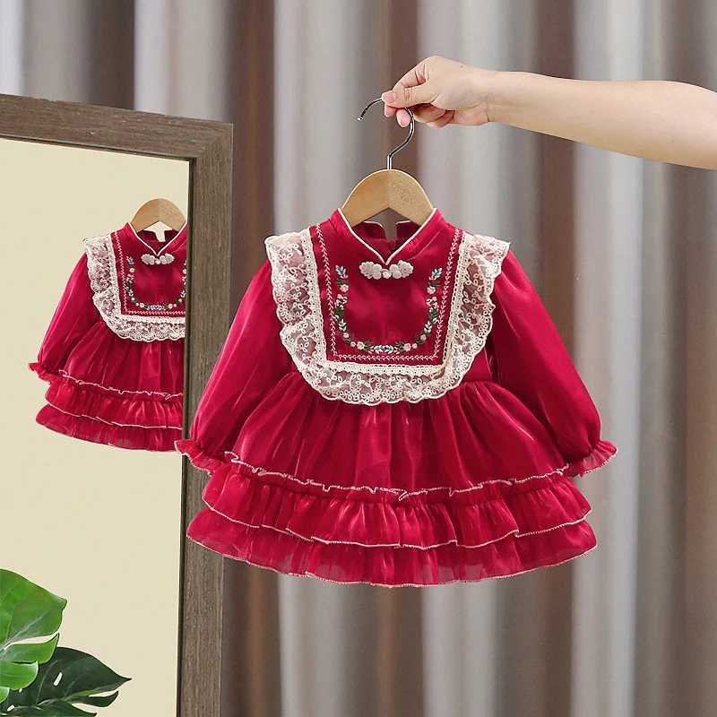 Girls Dresses Spring Autumn Children Cotton Princess Party Dress For Baby Clothes 1 To 5 Years Kids Christmas Dress Costume 2024