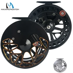 Maximumcatch Center Pin Floating Fishing Reel Aluminum 6061-T6 Fly Fishing Reel Silver Black Color