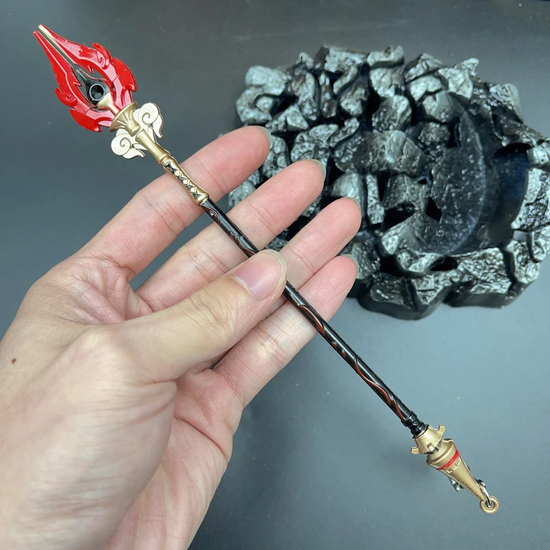 [Genshin Impact] Game Peripheral Toy, Miniature [Staff of Homa] Weapon Model, Zinc Alloy Metal, 22CM (8.66inch), Not Sharp