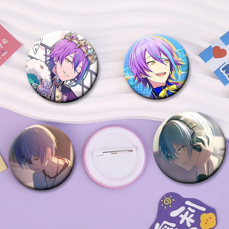 Round Anime Enamel Pins Project Sekai Brooches Kamishiro Rui Aoyagi Toya Cartoon Badge on Backpack Jewelry Accessories Gifts