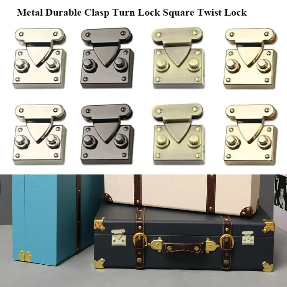 New Metal Clasp Lock Durable 4 Colors Square Twist Lock Handbag Bag Clasp DIY Handbag