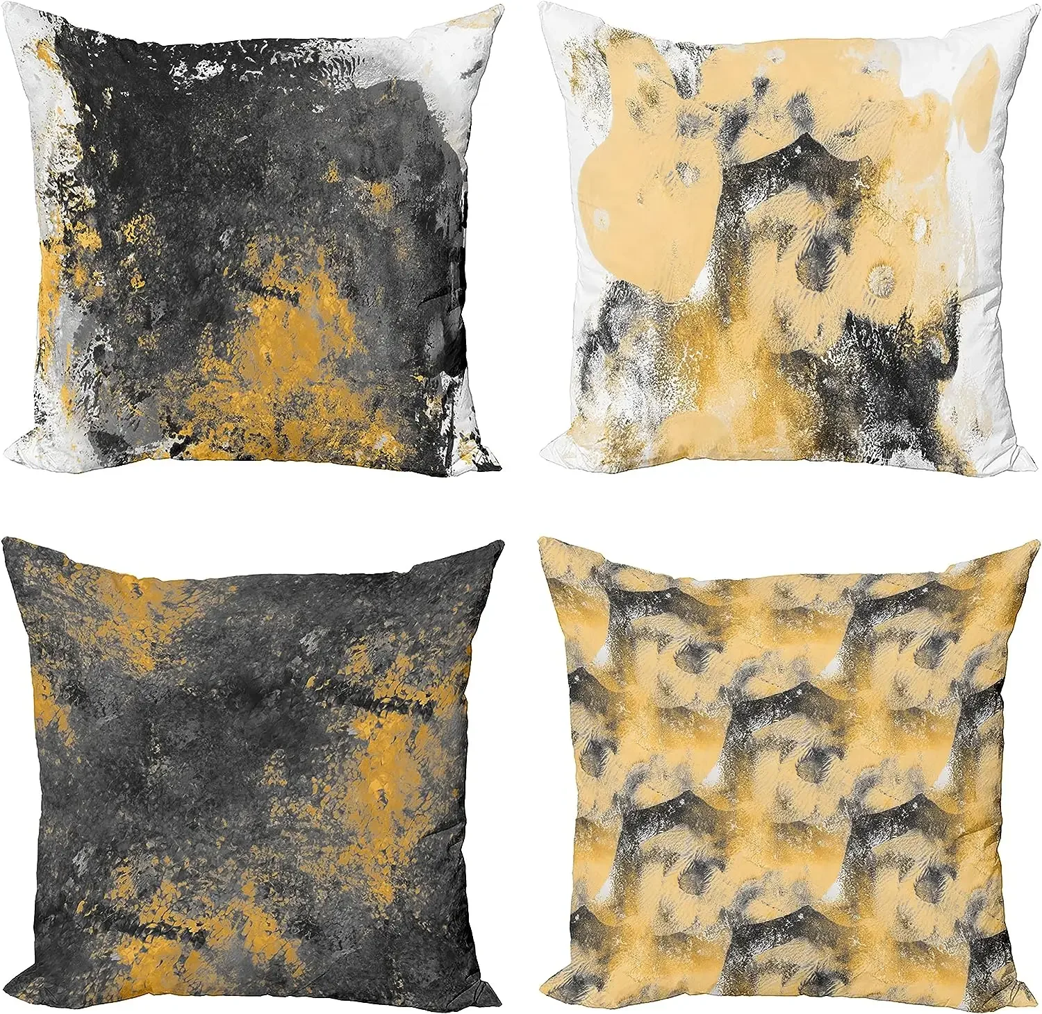 

Short Plush Abstract Pillow Cover Cushion Cover, Modern Single-Sided Digital Printing, 40x40cm, Gray Light Orange and White