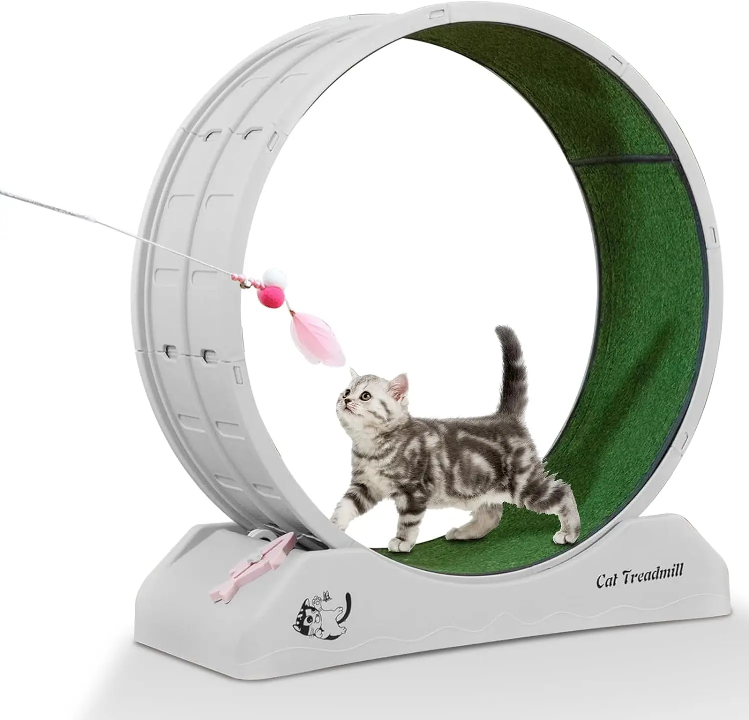 

2025 New trend silent cat toys cat treadmill running wheel with Removable Carpeted Runway