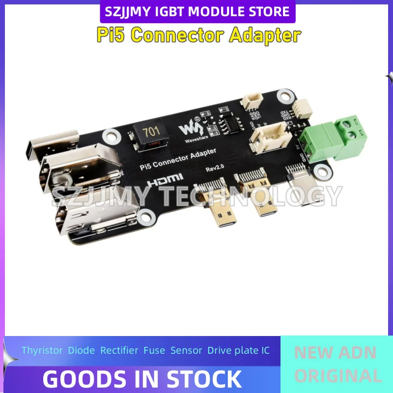 Raspberry Pi 5/4B dual 4K HDMI expansion board, Micro HDMI to HDMI driver-free plug-and-play