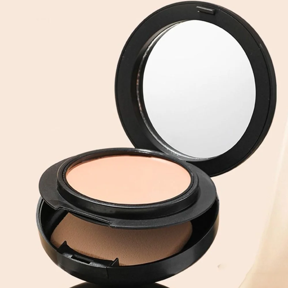 3 Colors Pressed Powder Foundation Oil Control Silky Texture Matte Concealer Long-Lasting Waterproof Cream Foundation