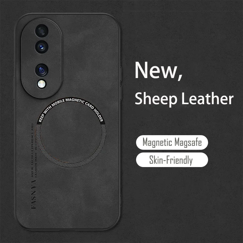 

Магнитный мягкий чехол из овечьей кожи для телефона Honor X9AB X8AB X7A X6A 200 90 80 70 Lite Magic 6 5 4 Lite Pro Magsafe