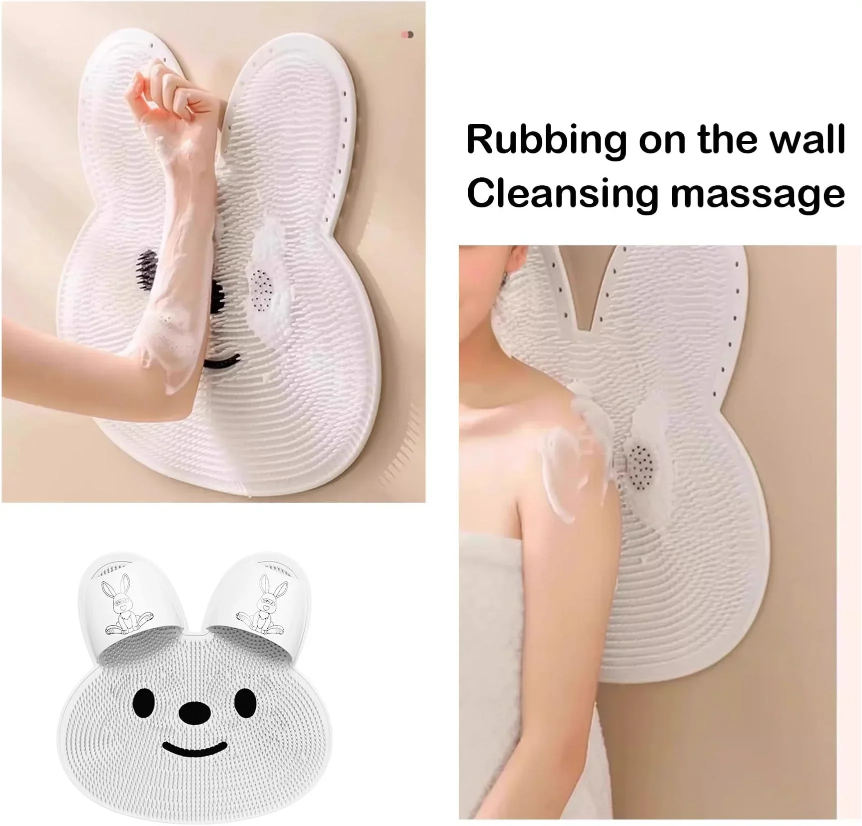Shower Foot Scrubber Mat Back Washer Back Exfoliating Bath Wash Pad Wall Mounted Slip Suction Cups Foot Scrubber Shower Foot Mat