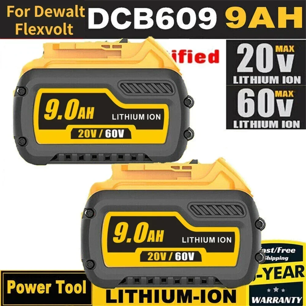 

2024NEW Original For DEWALT Battery 20V For Flexvolt 20V/60V MAX Replacement Li-ion Battery DCB609 DCB547-XJ DCB200 Power Tool B
