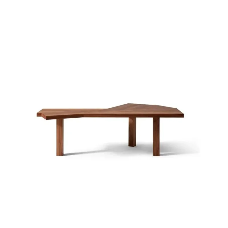 Walnut minimalist desk, butterfly corner work table, retro special-shaped desk