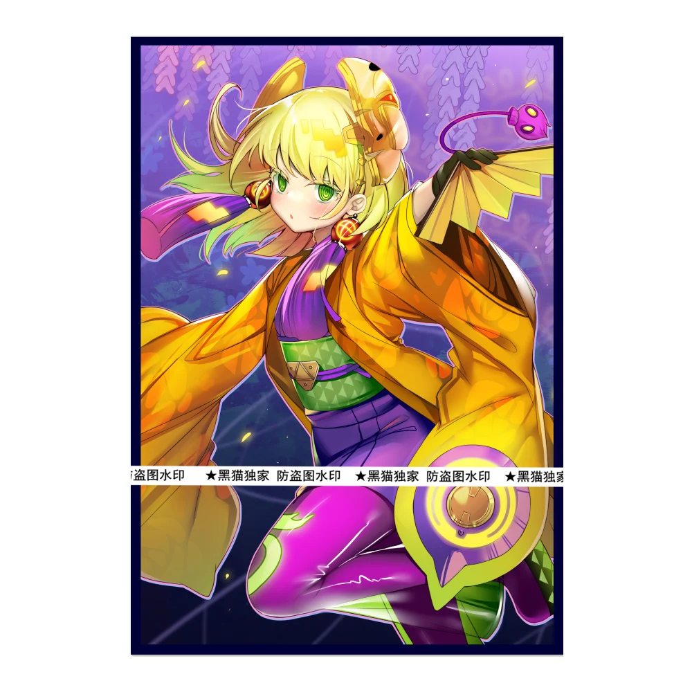 

60Pcs/set 63X90Mm Diy Yu-Gi-Oh! Noh-P.u.n.k. Foxy Tune Card Sleeves Color Flash Ygo P.u.n.k. Card Protective Cover Gift Toys