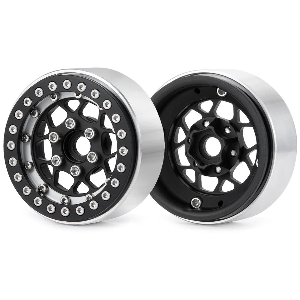 YEAHRUN 1/4Pcs Aluminum Alloy Beadlock 1.9inch Wheel Rims Hub for Axial SCX10 Wraith TRX-4 1/10 RC Crawler Car Truck Model Parts