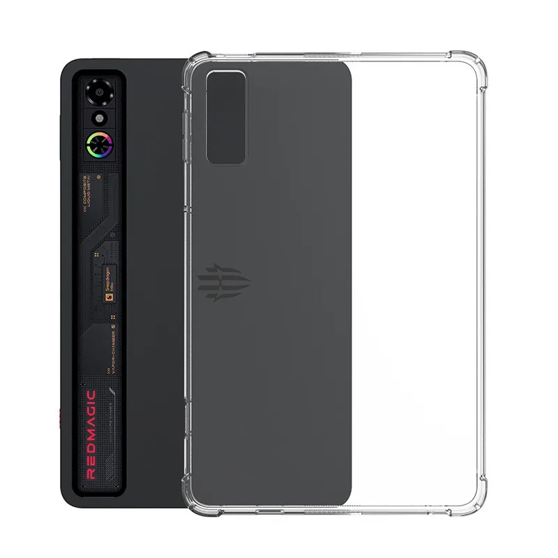 ل 2025 ZTE RedMagic Astra 9.06 "غطاء خلفي شفاف من مادة البولي يوريثان الحراري مع 4 وسائد هوائية مقاومة للصدمات لجهاز RedMagic Tablet 3 Pro 9.06 بوصة