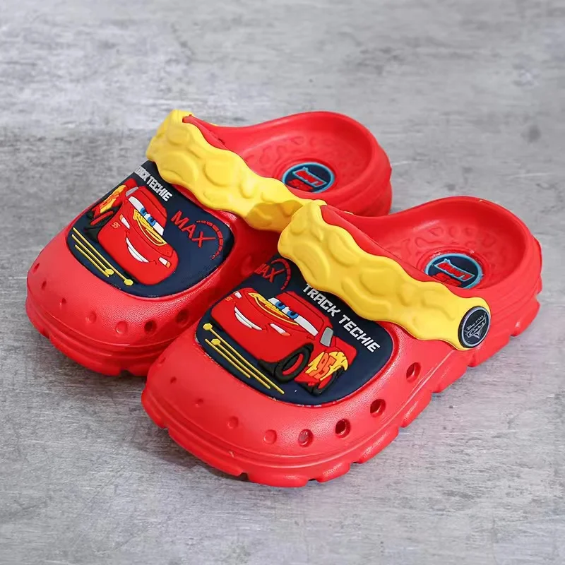 Disney Children Garden Shoes Baby Boy Girl Slippers Cartoon Mickey Mcqueen Cars Summer Kid Indoor Non-slip Beach Sandal Size 150