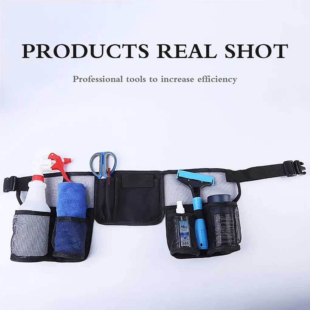 Multifunctional Belt Bag Portable Cleaning Tool Belt with Pockets Adjustable Gardening Tool Organizer