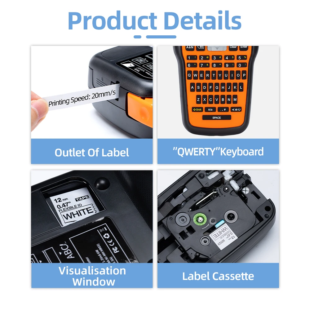 E1000Pro mesin cetak Printer Label portabel, pembuat Label nirkabel industri pelabel Transfer termal banyak digunakan