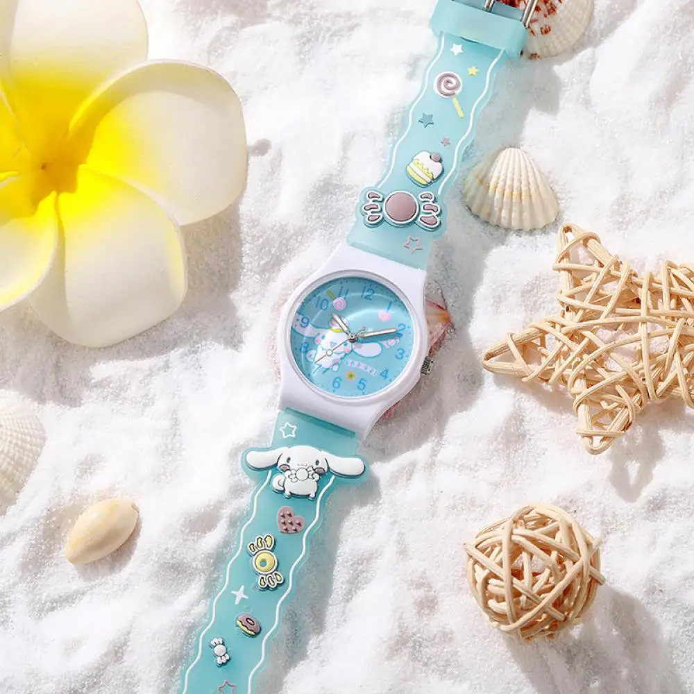 Sanrio 3D Pattern Child Wrist Watch Cinnamoro Hello Kitty Waterproof Quartz Watch Kuromi Cartoon Silica Gel watchband Kids Gift