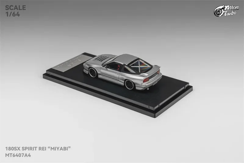 Micro Turbo 1:64 180SX Spirit Rei "MIYABI" Prata Metálica limitada999 Carro Modelo Diecast