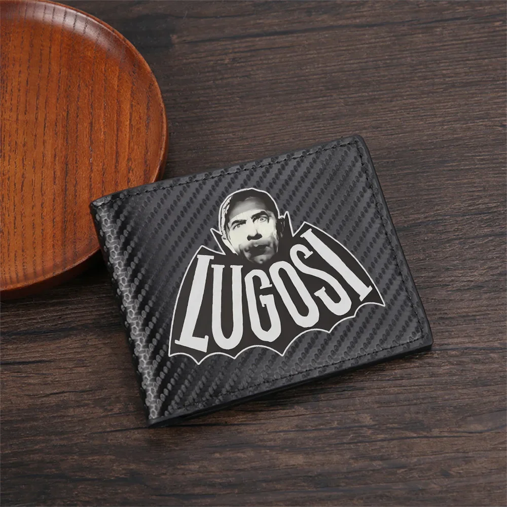 LUGOSI face vampire bat design logo Men's Wallets Simple Business Modern Stylish Printing Design Gifts For Father Boyfriend Chri