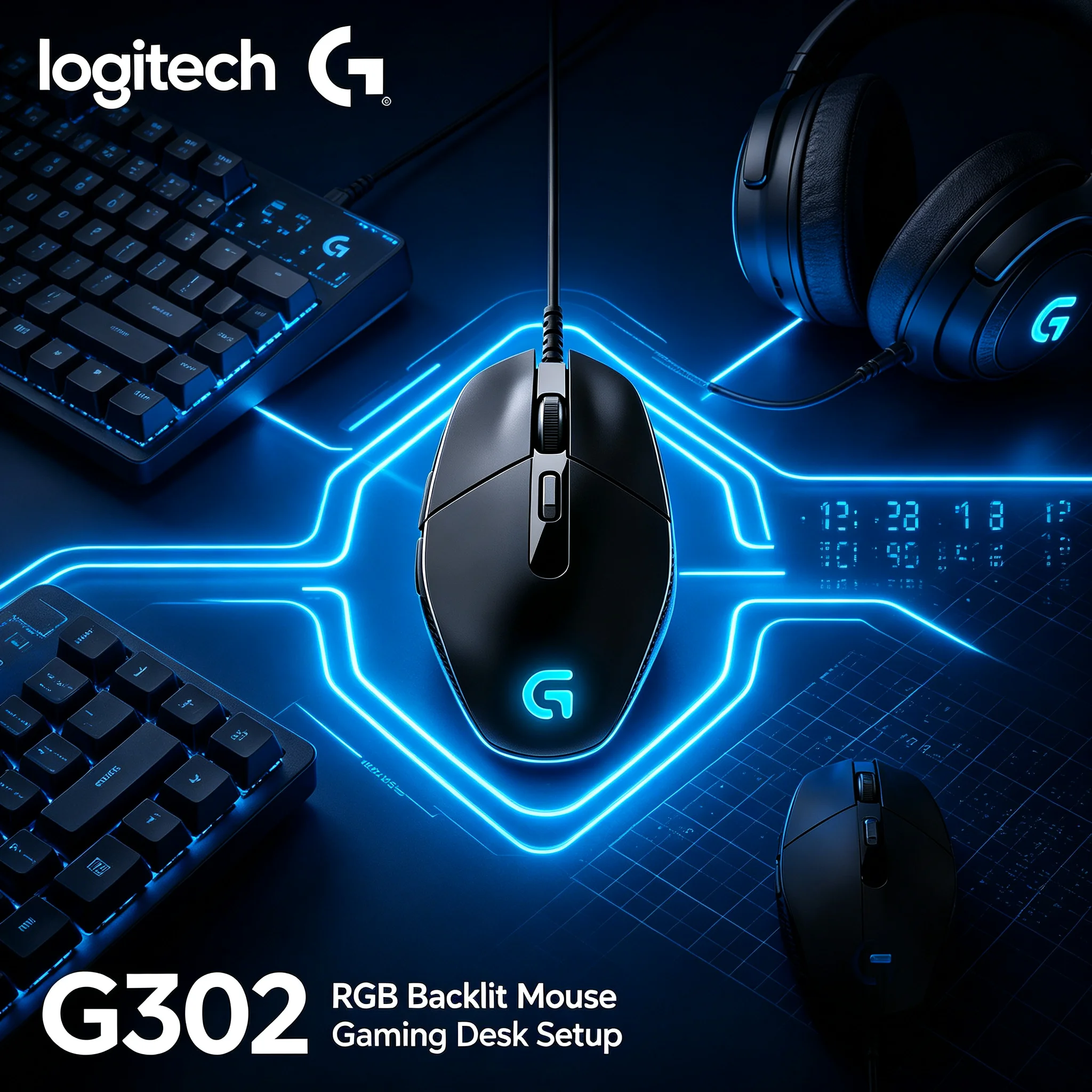 Logitech G302 Daedalus Prime Gaming Mouse Wired Accurate Click Feedback 6 Custom Buttons for League of Legends PUBG Fortnite Bat