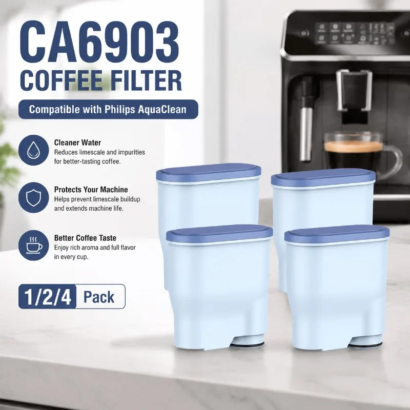 Cartucho Purificador de Agua con Carbón Activado, Repuesto de Filtro Descalcificador Compatible con Philips Saeco CA6903/10