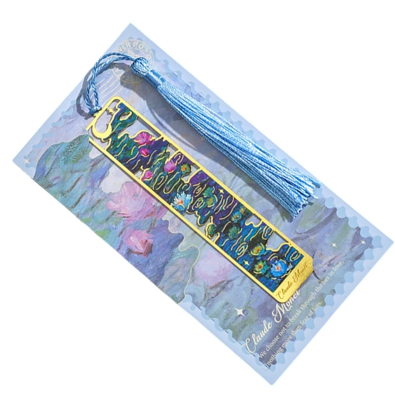 Полые цветочные закладки с кисточками, металлические закладки для книг, аксессуары для чтения, Прямая поставка