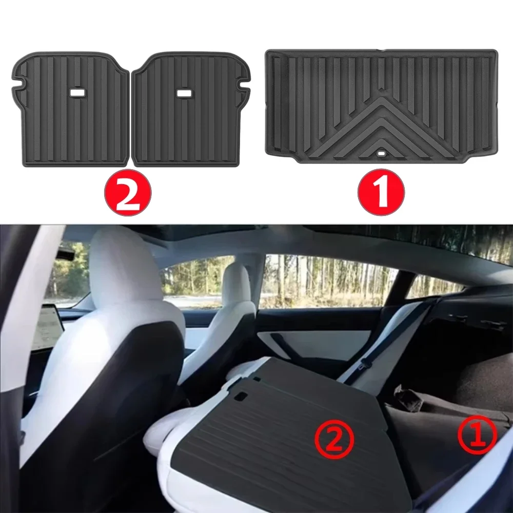Für CHERY iCAR V23 TPE-Fußmatten, Kofferraummatte, Rückenlehnenmatte, Allwetter-Wasserdichte Fußmatten, Komplettset, Laderaumauskleidung, LHD RHD – Detail 6