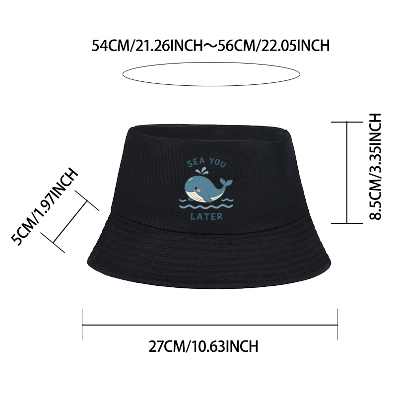 SEA YOU LATER Children's Cartoon Whale Fisherman's Hat—Lightweight Sun Hat, Perfect for 2–6-Year-Olds at the Beach or Park