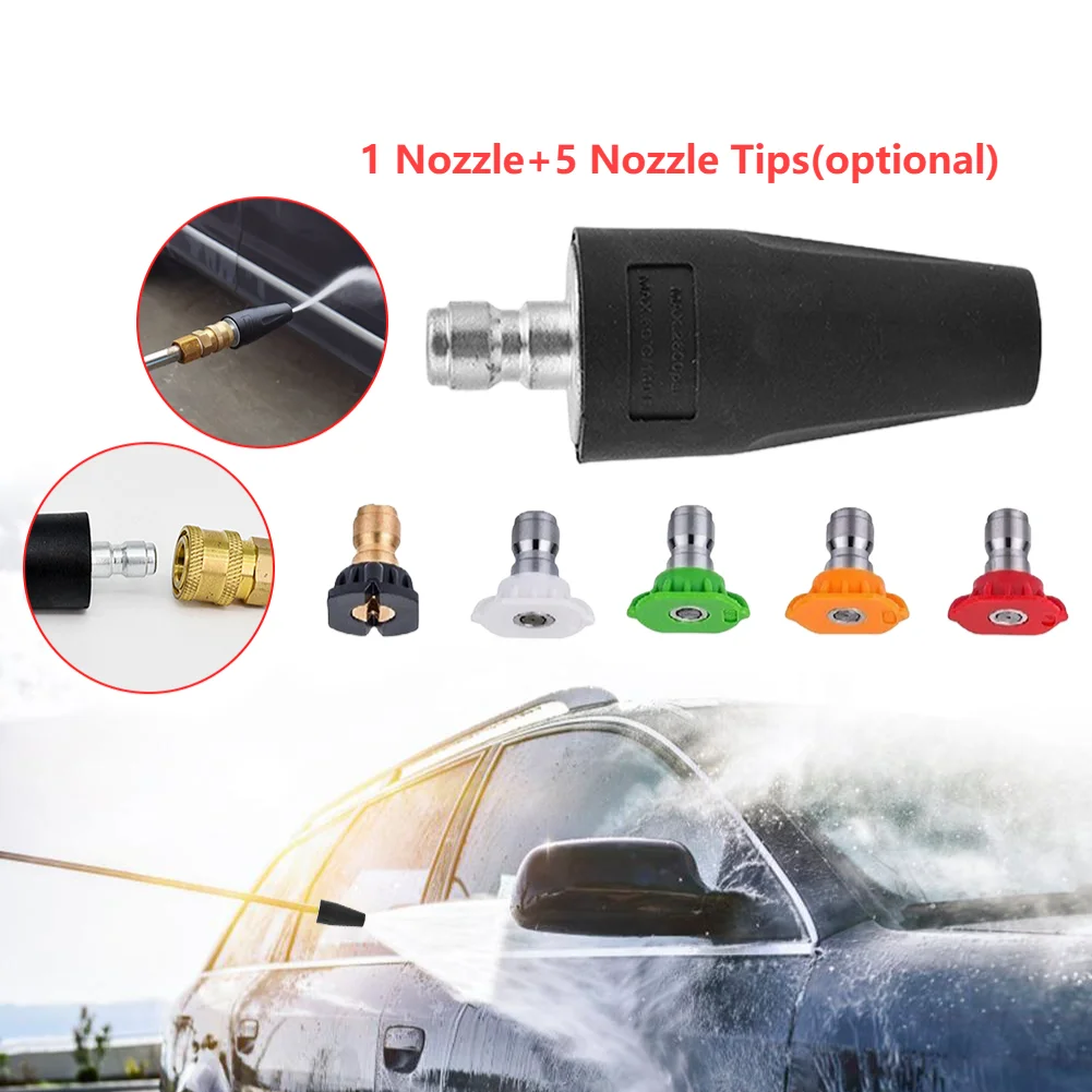 Pressure Washer Turbo Nozzle 2600 PSI 2.0 GPM Rotating Power Washer Tips 1/4-Inch Quick Connect for High Pressure Car Washers