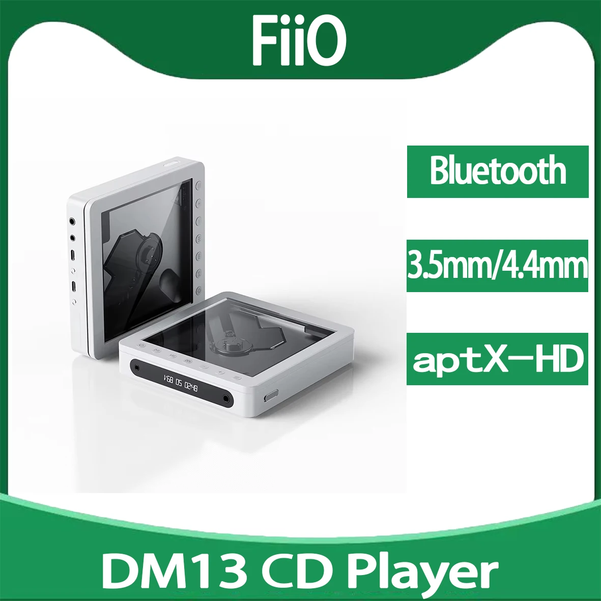 FiiO DM13 بلوتوث Hifi مشغل أقراص مضغوطة ستيريو 3.5 مللي متر/4.4 مللي متر يدعم نقل المسار المحمول ونقل Aptxhd مخصص