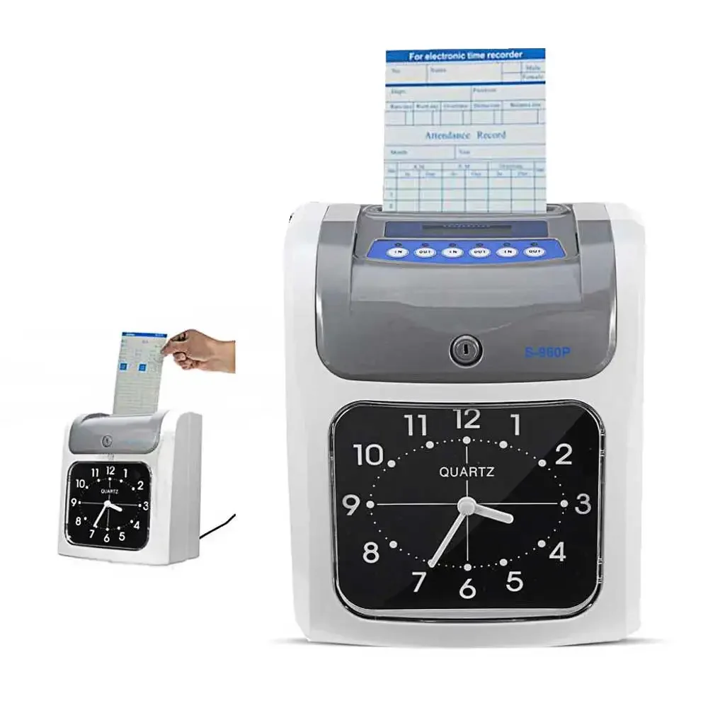 Digital Employee Attendance Time Recorder Desktop Automatic Card Punch Machine With Lcd Screen