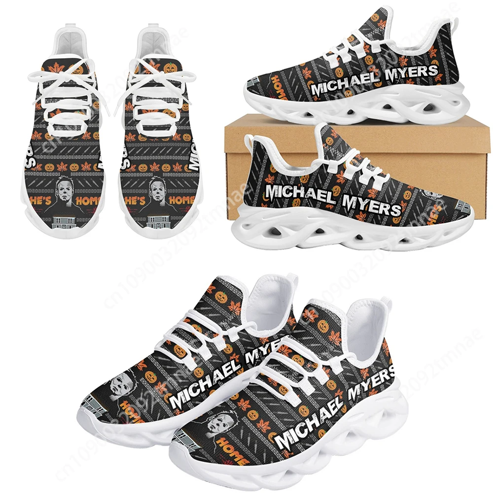 Custom 2023 Halloween Gifts Michael Myers Horror Movie Printed Breathable Mesh Swing Shoes Outdoor Sneakers Zapatos Planos