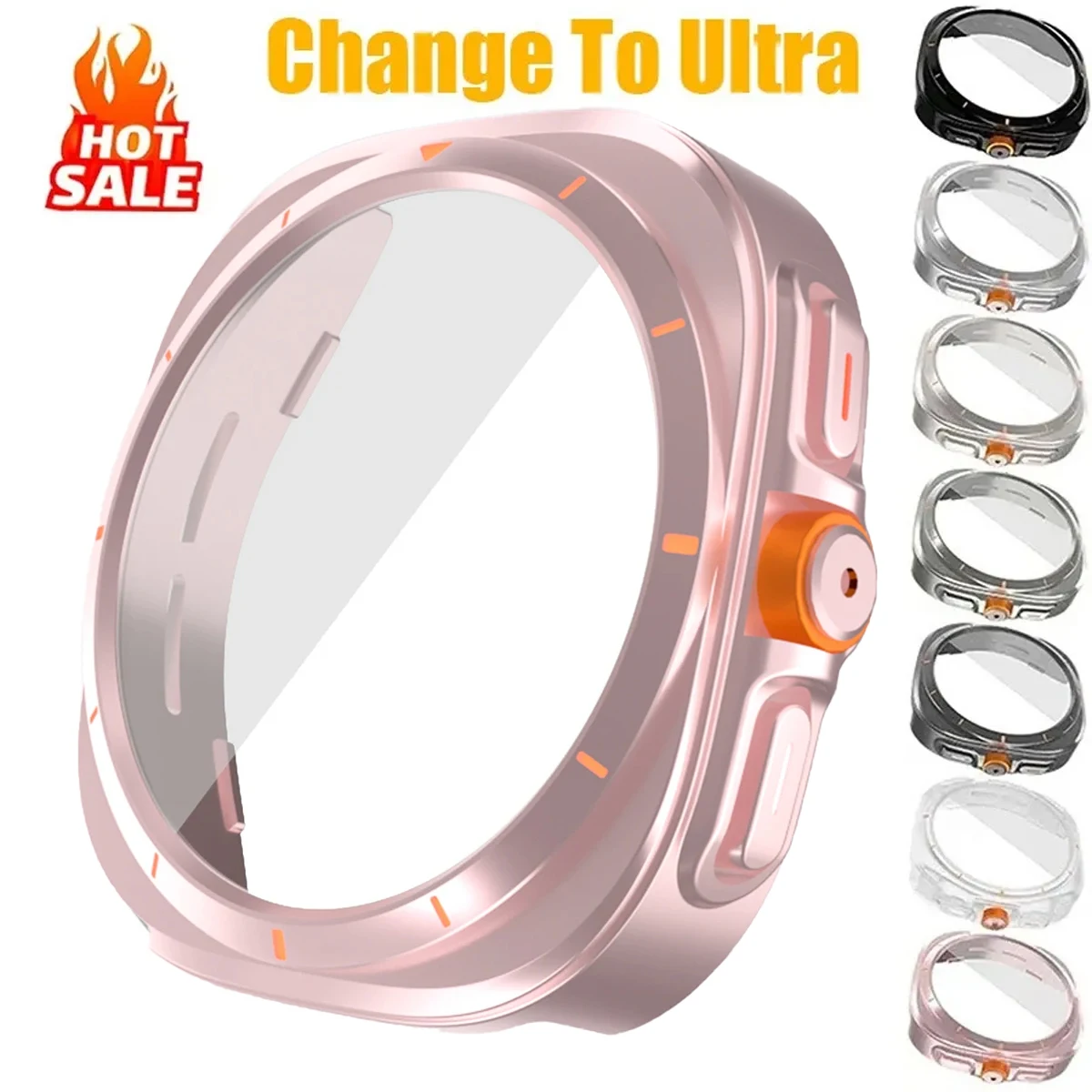 Change to Ultra Case + Glass for Samsung Galaxy Watch 7/6 40mm 44mm Screen Protector PC Case Hard Cover & Film Galaxy Watch 6 7