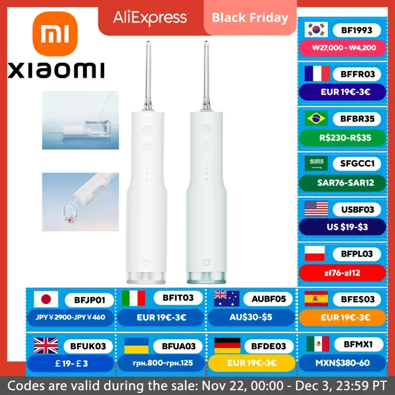 XIAOMI MIJIA Electric Oral Irrigator F300,240mL Water Tank,4 Mode Irrigator,2000time/m Frequency Pulse,115 day long battery life