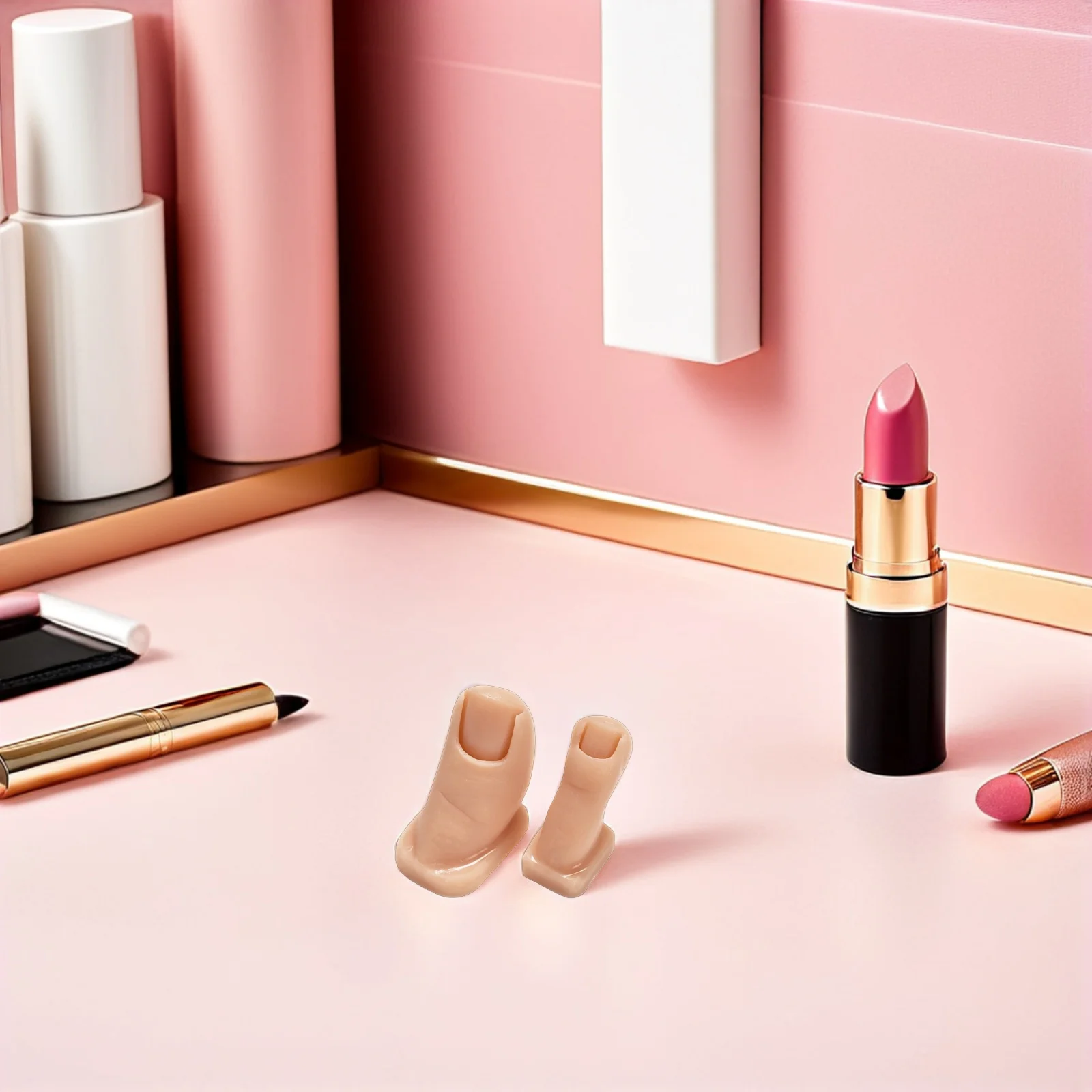 2 قطعة مسمار سيليكون ممارسة القدم نابض بالحياة أصابع ناعمة لتدريب الأظافر الاكريليك عارضة أزياء اليد أصابع وهمية ممارسة مسمار الفن