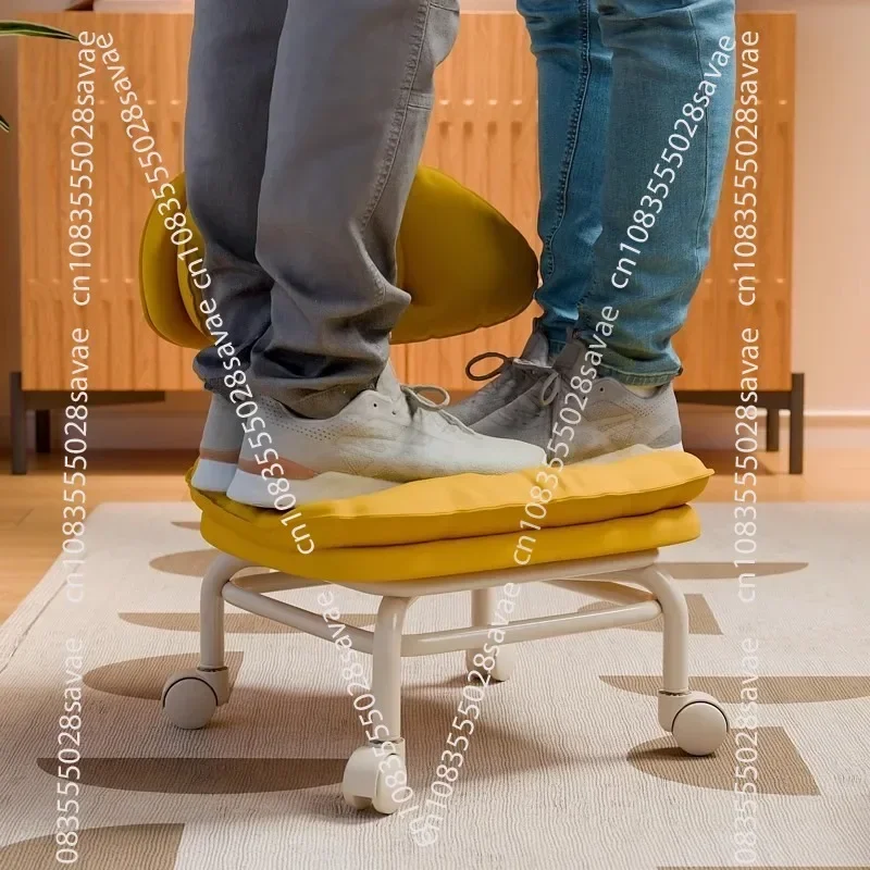 Spinner Wheel Small Stool Children's Bench Household Shoe Changing Stool Mobile Sofa Waist Backrest