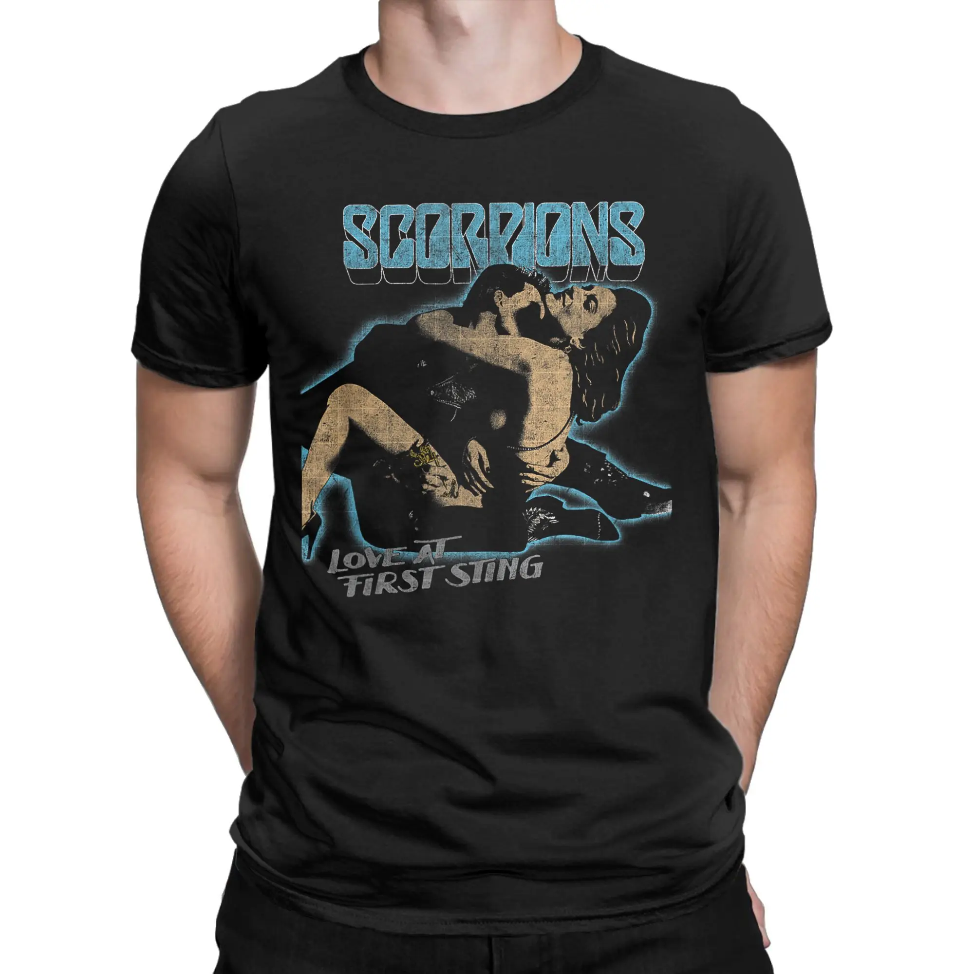 First Sting Scorpions Rock Band T Shirts Men's  Cotton Fun T-Shirt O Neck  Tees Short Sleeve Clothes Graphic Printed