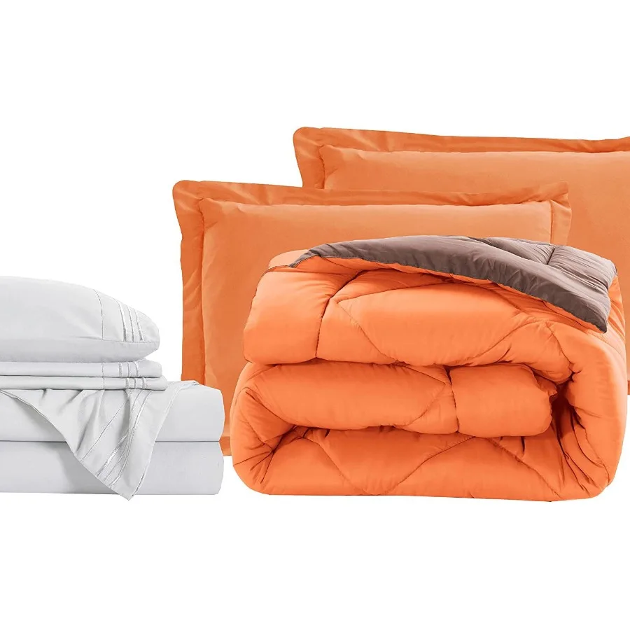 

7-Piece Bed-in-a-Bag Comforter and Sheet Set- 1500 Series 7-Piece Queen Size Bed-in-a-Bag Bed Sheets and Comforter Set Wrinkle