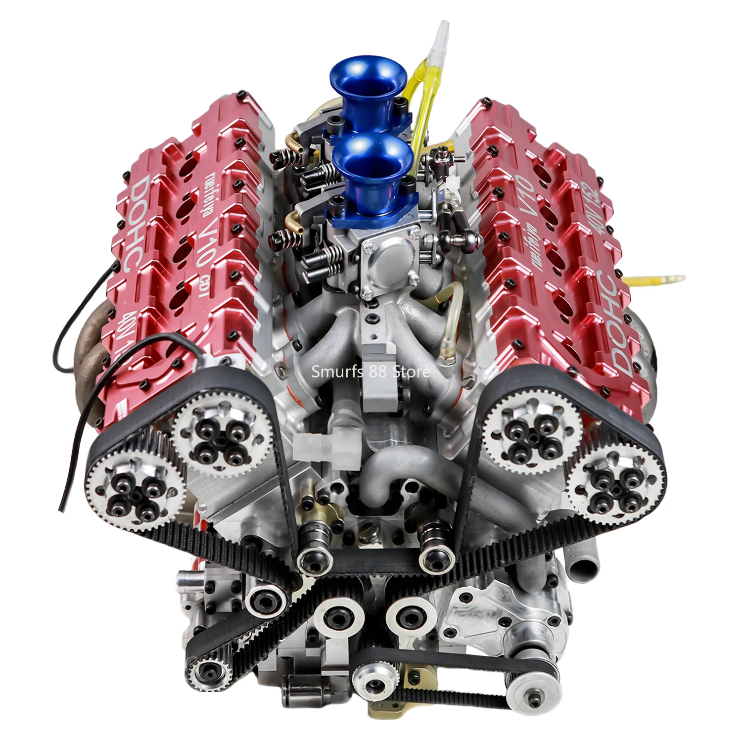 V10 150cc 4 Stroke Engine Model Metal Water Cooling Engine Model Suitable for 1/4 Cars and Boat Models Toys 16HP