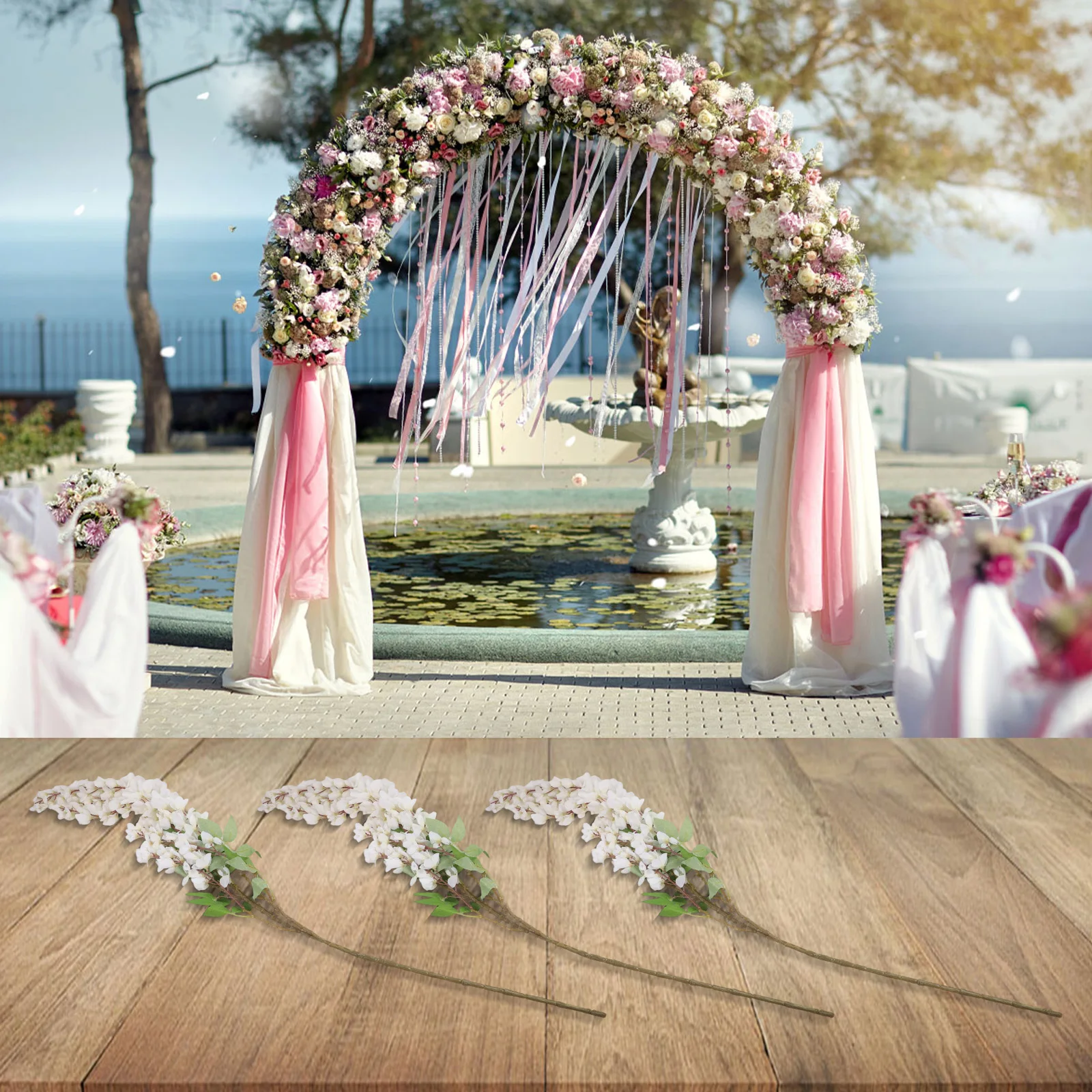 ديكور داخلي 40 بوصة إكليل من الزهور الاصطناعية إكليل معلق صناعي ديكور نبات معلق ديكور الحفلات